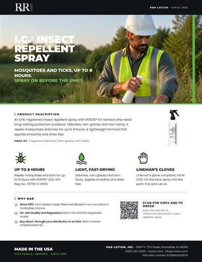 Marketing flyers page: I.C. Insect Repellent Spray