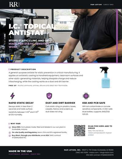 Marketing flyers page: I.C. Topical Antistat