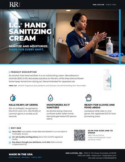 Marketing flyers page: I.C. Hand Sanitizing Cream