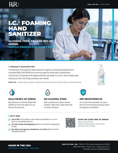 Marketing flyers page: I.C. Alcohol-Free Foaming Hand Sanitizer