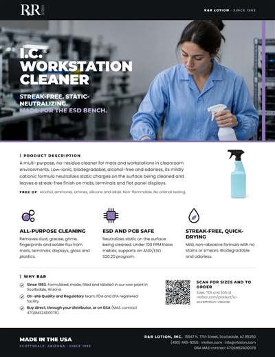 Marketing flyers page: I.C. Workstation Cleaner