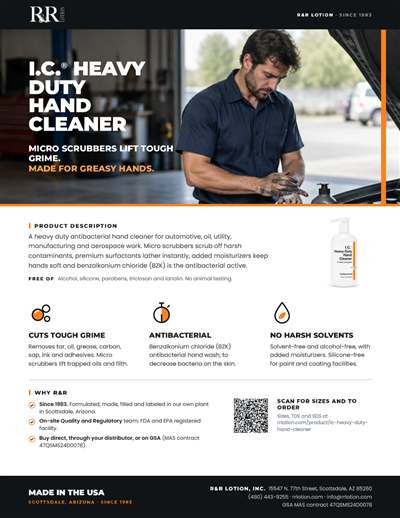 Marketing flyers page: I.C. Heavy Duty Hand Cleaner