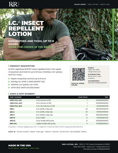 Sales flyers page: I.C. Insect Repellent Lotion