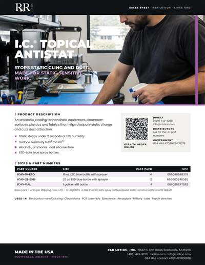 Sales flyers page: I.C. Topical Antistat