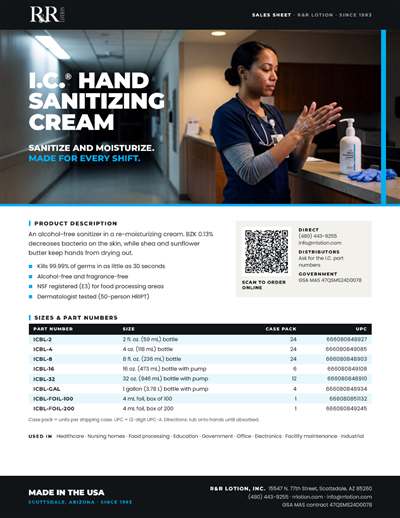 Sales flyers page: I.C. Hand Sanitizing Cream