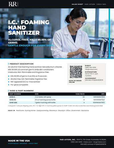 Sales flyers page: I.C. Alcohol-Free Foaming Hand Sanitizer
