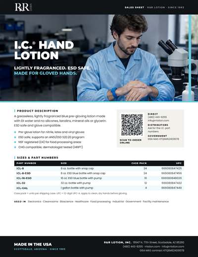 Sales flyers page: I.C. Hand Lotion (Blue)