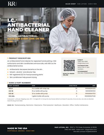 Sales flyers page: I.C. Antibacterial Hand Cleaner