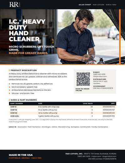 Sales flyers page: I.C. Heavy Duty Hand Cleaner