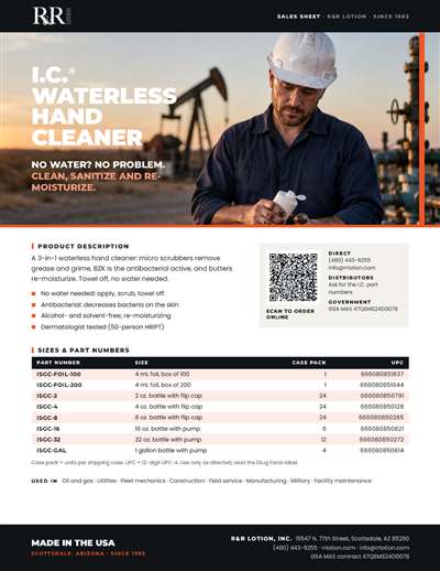 Sales flyers page: I.C. Antibacterial Waterless Hand Cleaner