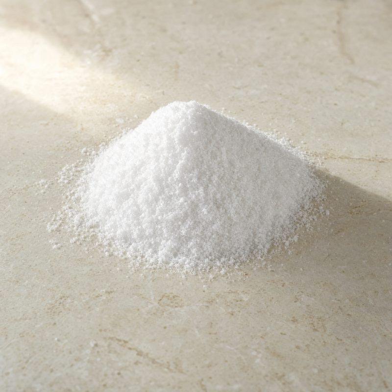 A small heap of fine white crystalline powder