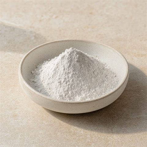 A small mound of fine white zinc oxide powder