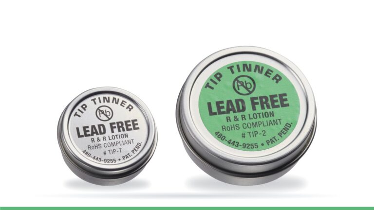 I.C. Tip Tinner tins, TIP-T 0.5 oz and TIP-2 1.5 oz, lead free and RoHS compliant