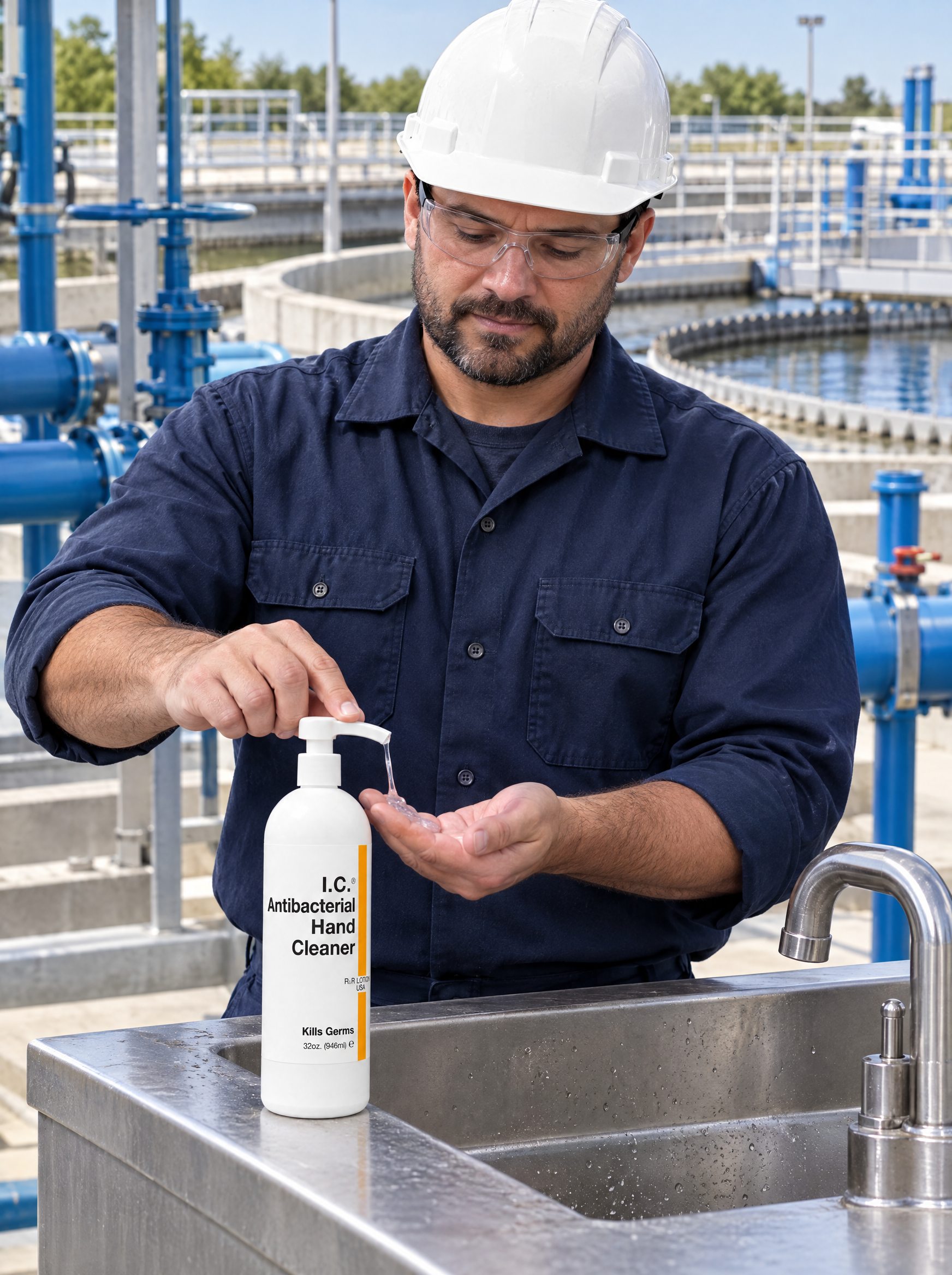Water Treatment worker using R&R Lotion skin care